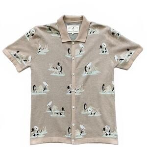 Lost In Paradise Free Planet Lady In Bikini AOP Button-Up Shirt Men's Sz M